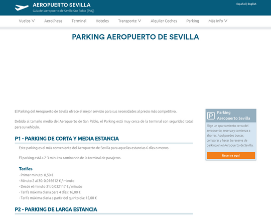 Aparcar en el aeropuerto de Sevilla Logo